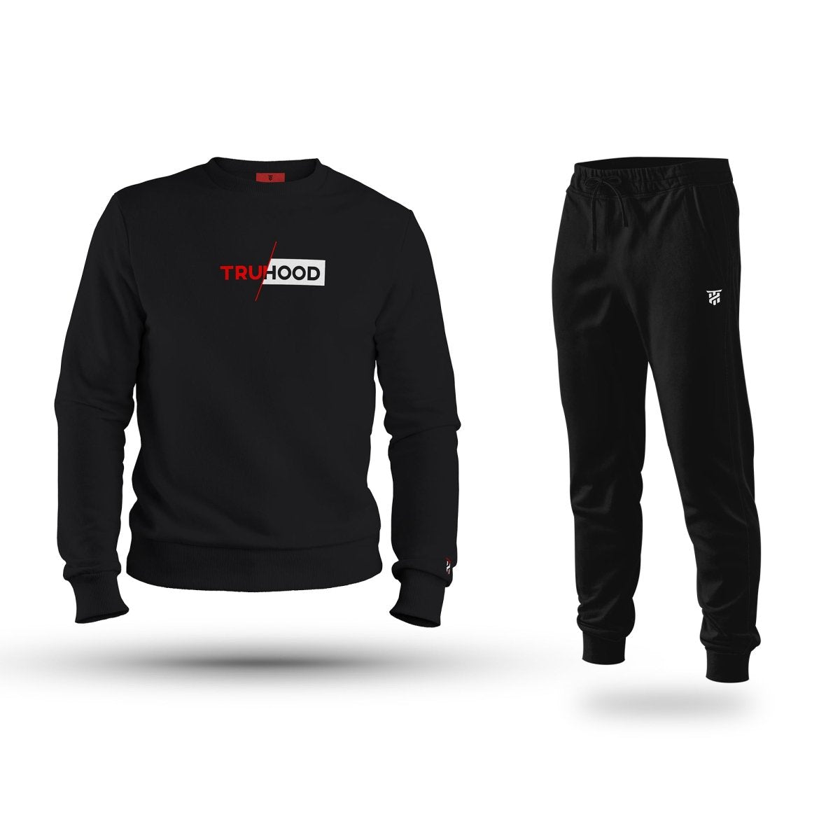 Mens black tracksuit set on sale